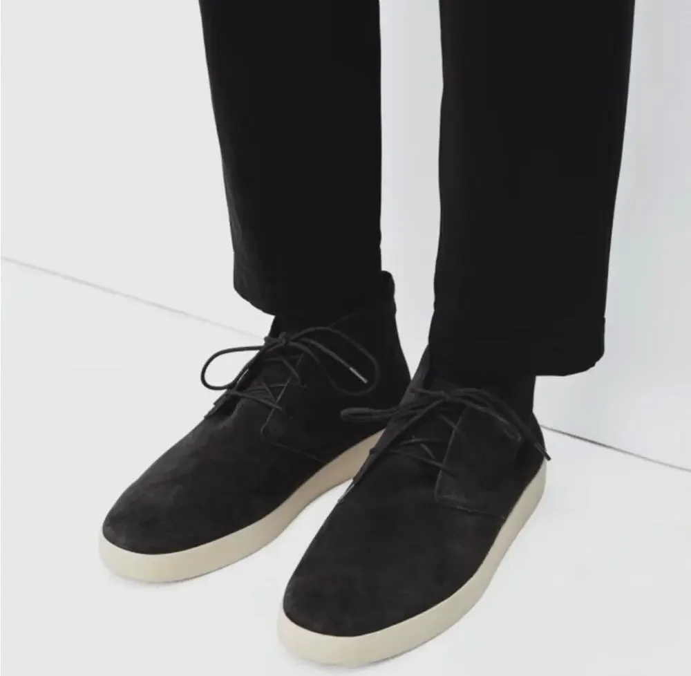 Everlane Desert Chukka Sneaker Boot Pebble Suede Leather Casual Black NIB 7.5